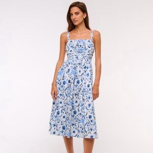 NWT Abercrombie & Fitch Blue Floral Maxi Dress
